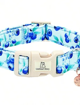 Collar de perro con estampado de arándanos de la gloria del león, adecuado para perros medianos, unisex para primavera/verano, regalo para mascotas, - Shein - FashionsVida