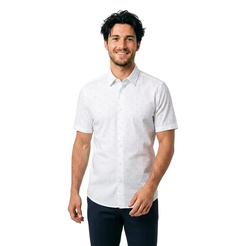 Camicia A Maniche Corte Rash 1027765 White L - BOSS - FashionsVida