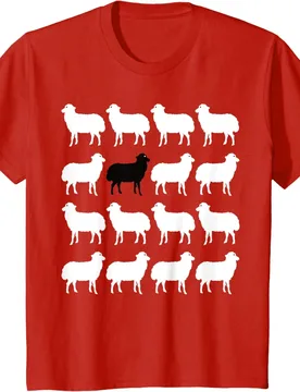 White Sheep Holiday Black Sheep Gift T-Shirt Cute Animal Farm T Shirts for Men Women Cotton Short Sleeve - Aliexpress - FashionsVida