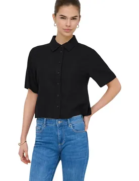 Only Damen Hemd Schwarz 513006