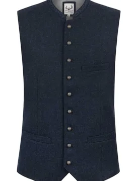 Trachtenweste Devito (blau, Gr. 56) von Classics für Herren, Oberteile, 50% Wolle, 25% Viskose, 25% Polyester - Stockerpoint - FashionsVida