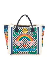 Borsa mare multicolor con stampa arcobaleno e dettagli pop CLASSBA23621