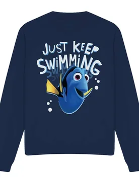 Unisex Finding Nemo Dory Just Keep Swimming Sweatshirt Navy Size: Medium - Navy - Size: M - Disney - FashionsVida