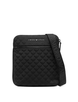 Borsa messenger con logo all-over
