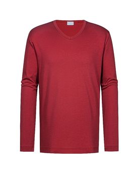 Pyjama Langarmshirt true red rot S herren