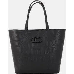 Bolso shopper desestructurado con pespuntes de monograma