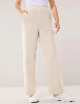 Baumwollstretch Hose mit weitem Bei, normale Größen, Farbe Beige, 38, viel Bewegungsfreiheit weich und elastisch Damen - Walbusch - FashionsVida