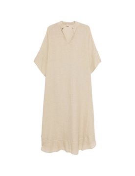 Linen V-Neck Kaftan with Side Slits