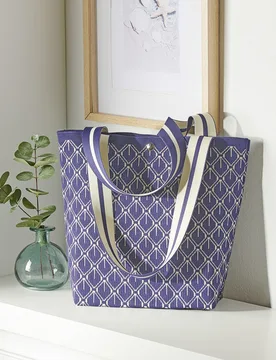 Flyknit-Shopper "Valentina" blau-weiß - 3Pagen - FashionsVida