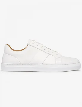 Kendal Mens Soft-Milled Calf Leather Trainers - White - Size Uk 10 - Oliver Sweeney - FashionsVida