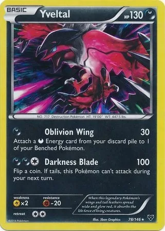 Pokemon XY Base Set 78/146 Yveltal (Shatter Holo) - Pokémon - FashionsVida