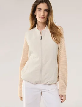Jacquardweste, normale Größen, Farbe Beige, 40, modische Blousonform schöner Jacquard Damen - Walbusch - FashionsVida