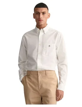 Chemise à Manches Longues Oxford Regular Fit White S - Gant - FashionsVida