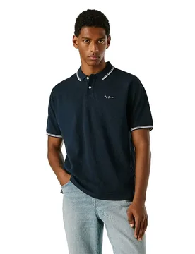 Polo A Maniche Corte Carson Dulwich Blue L - Pepe jeans - FashionsVida