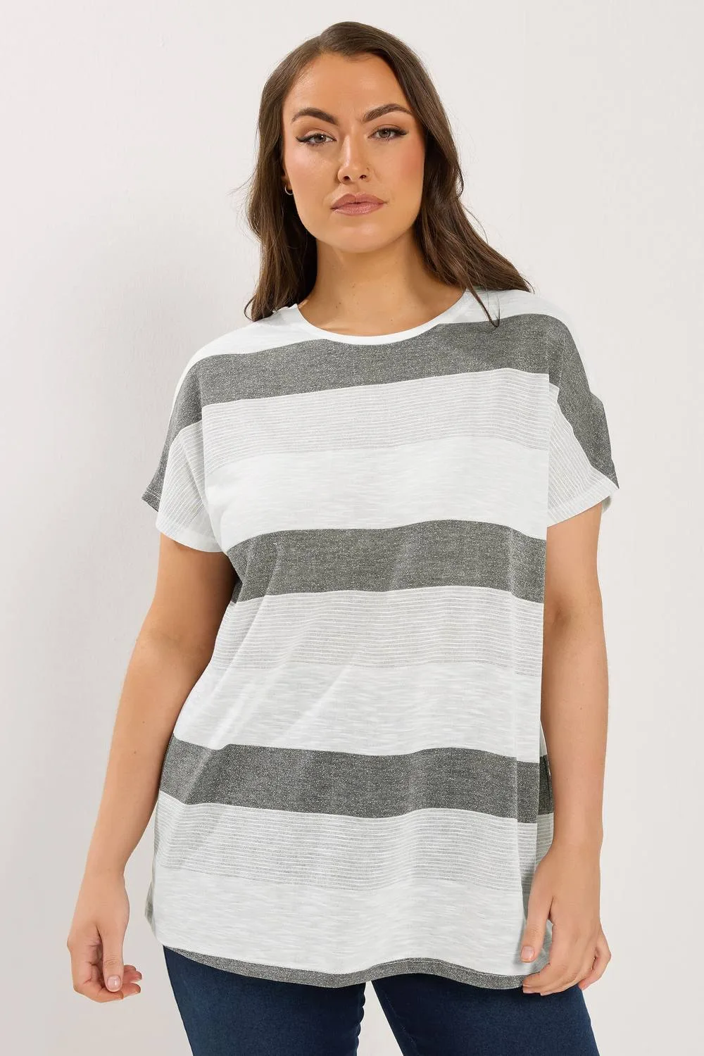 Women's Stripe Shimmer Top Size: 20 - Multicolor - Size: 20 - Yours - FashionsVida