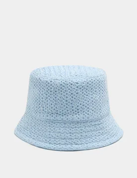 Pure Cotton Textured Bucket Hat Blue female - M&S - FashionsVida