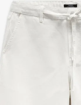 Vaqueros rectos de mujer 100% algodón con cordón ajustable - Parfois - FashionsVida