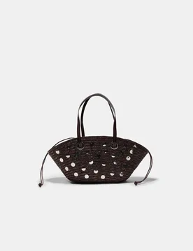 Schultertasche Korb Pailletten Braun OS - Stradivarius - FashionsVida