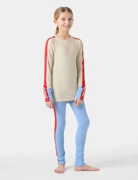 Junior Lifa Merino Midweight Base Layer Set Blue 14 - Bright Blue - Unisex - Helly Hansen - FashionsVida