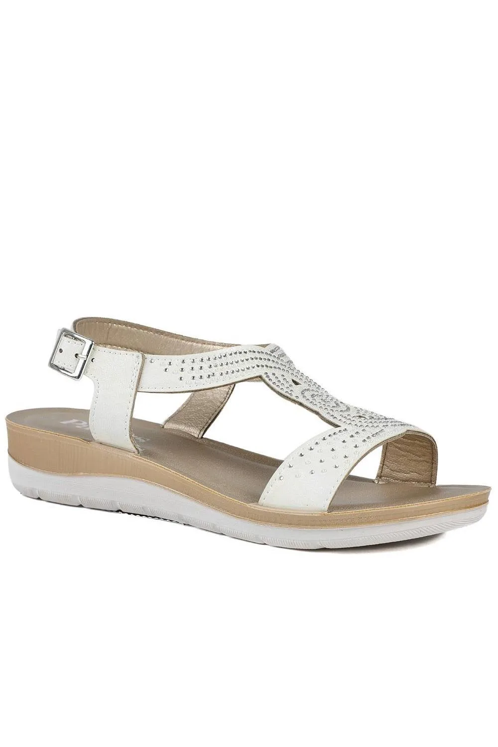 Lightweight Slingback Sandals - White - Size: 8 - Pavers - FashionsVida