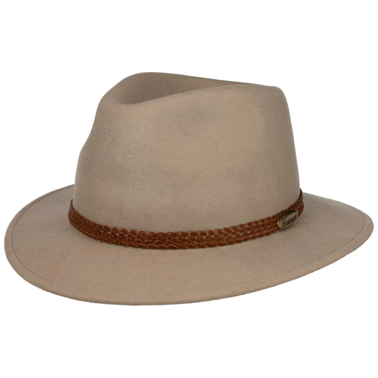 Casual Light Traveller Wool Felt Hat by - beige - Size: 57 cm - Lierys - FashionsVida