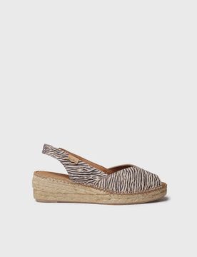 Alpargatas de cuña de mujer en piel animal print | BERNIA-ZB