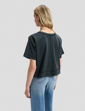 Relaxed Cropped Tee Washed Black Größe XL female