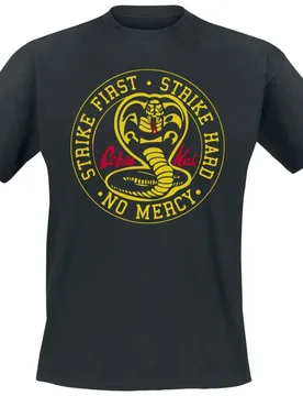 T-Shirt - Round Patch - S bis 4XL - für Männer - Größe 4XL - schwarz - Lizenzierter Fanartikel - Männer - male - Cobra Kai - FashionsVida