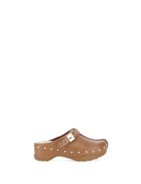 Scholl Mules in pelle MARRONE 39