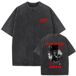 Rapper Jok'air Melvin De Paris Graphic Washed Vintage Tshirt Male Casual Cotton T-shirt Men Women Hip Hop Fashion Pop Music Tees