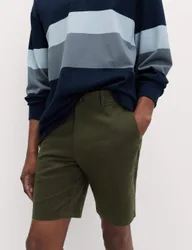 Slim Fit Stretch Chino Shorts Dark Green male