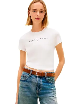 T-shirt à Manches Courtes Dw0dw18398 Ecru S - Tommy Jeans - FashionsVida