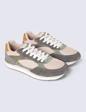 Sutton Mens Casual Leather Trainer - Green - Green - Size: 7 - Animal - FashionsVida