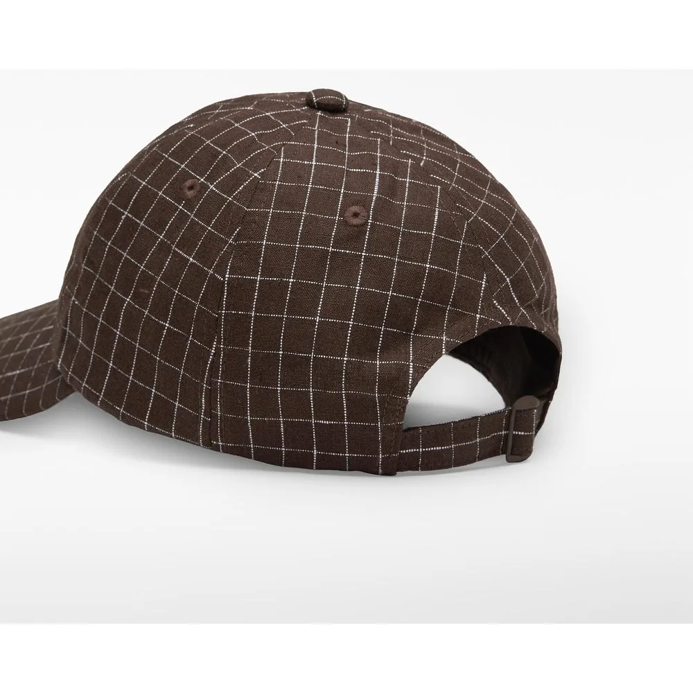 Gorra de mujer de cuadros en lino - Adolfo Dominguez - FashionsVida