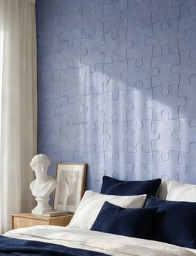 Pannello per parete a forma di puzzle 9 pack - blu