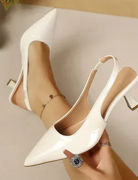 Sandalias de tacón alto elegantes y vintage, adecuadas para varios atuendos, disponibles en negro, beige, burdeos, caqui - Shein - FashionsVida