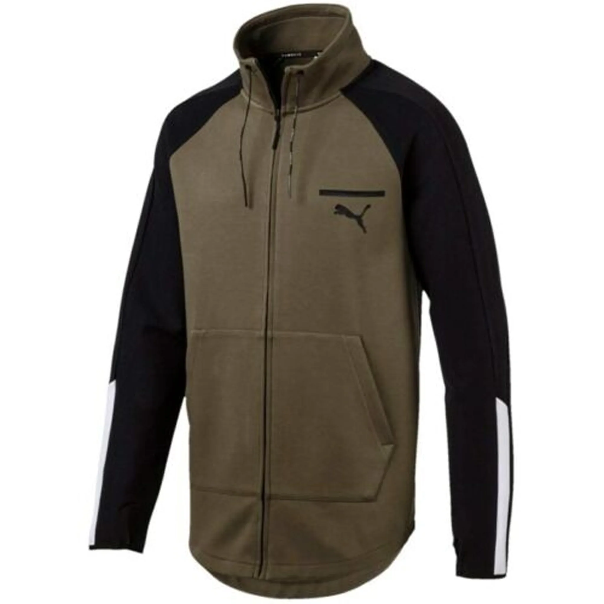 Evo T7 Mens Green Track Jacket - Khaki - Size Medium - Puma - FashionsVida