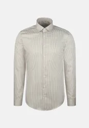 Shaped Business Hemd Gestreift Beige 39