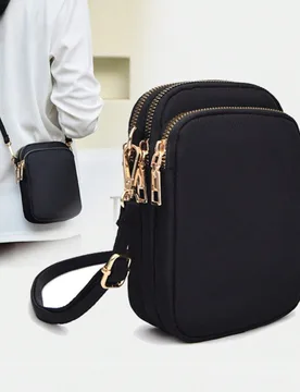 Mini bolso bandolera de moda para mujer con cremallera, bolso de hombro para teléfono móvil, bolso multifunción para dama, monedero de muñeca, car - Shein - FashionsVida
