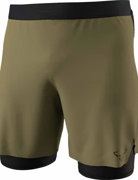 Short 2 en 1 de trail/running - Alpine Pro 2/1 Shorts M Military Green - Taille S - Kaki - Dynafit - FashionsVida