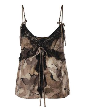 Pinko Top mimetico con pizzo