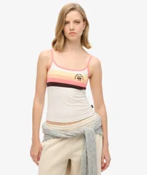 Superdry Damen Athletic Essentials Logo Cami Top Creme - Größe: 42
