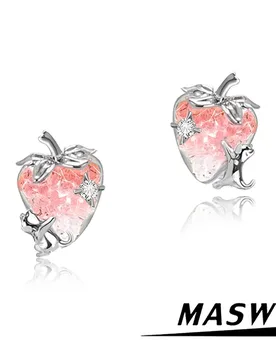 MASW Original Design Elegant Temperament Pink Strawberry Earrings For Women Wedding Gifts Fashion Jewelry Accessories - Aliexpress - FashionsVida