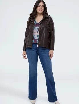Chaqueta de mujer biker con capucha - Fiorella Rubino - FashionsVida