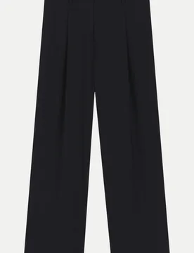 Black Relaxed-Fit Hose aus Schurwolle Schwarz 52 - BOSS - FashionsVida