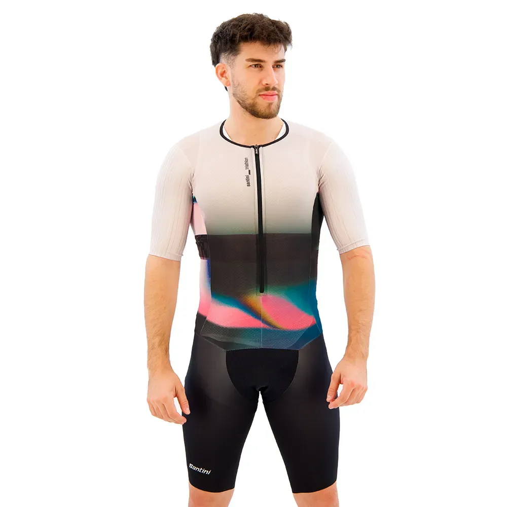 Viper Short Sleeve Trisuit Black XS Men - Santini - FashionsVida