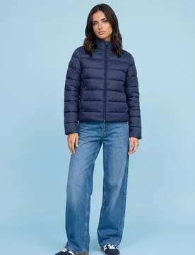 Women's Lightweight Bag Puffer Jacket in Navy Size: 14 - Navy - Size: 14 - Urban Bliss - FashionsVida
