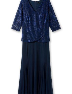 SHEEGO Vestido de noche azul noche
