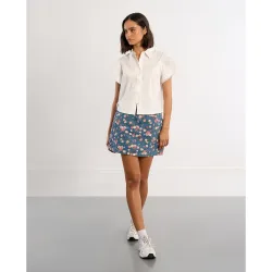 Camisa de mujer de manga corta abullonada