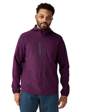 Giacca da running Canopy da uomo rosso scuro M - Brooks - FashionsVida